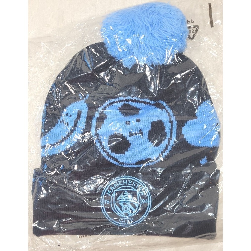 Manchester City MCFC Kids YOUTH Our Kid Pom Beanie - Blue - One Size